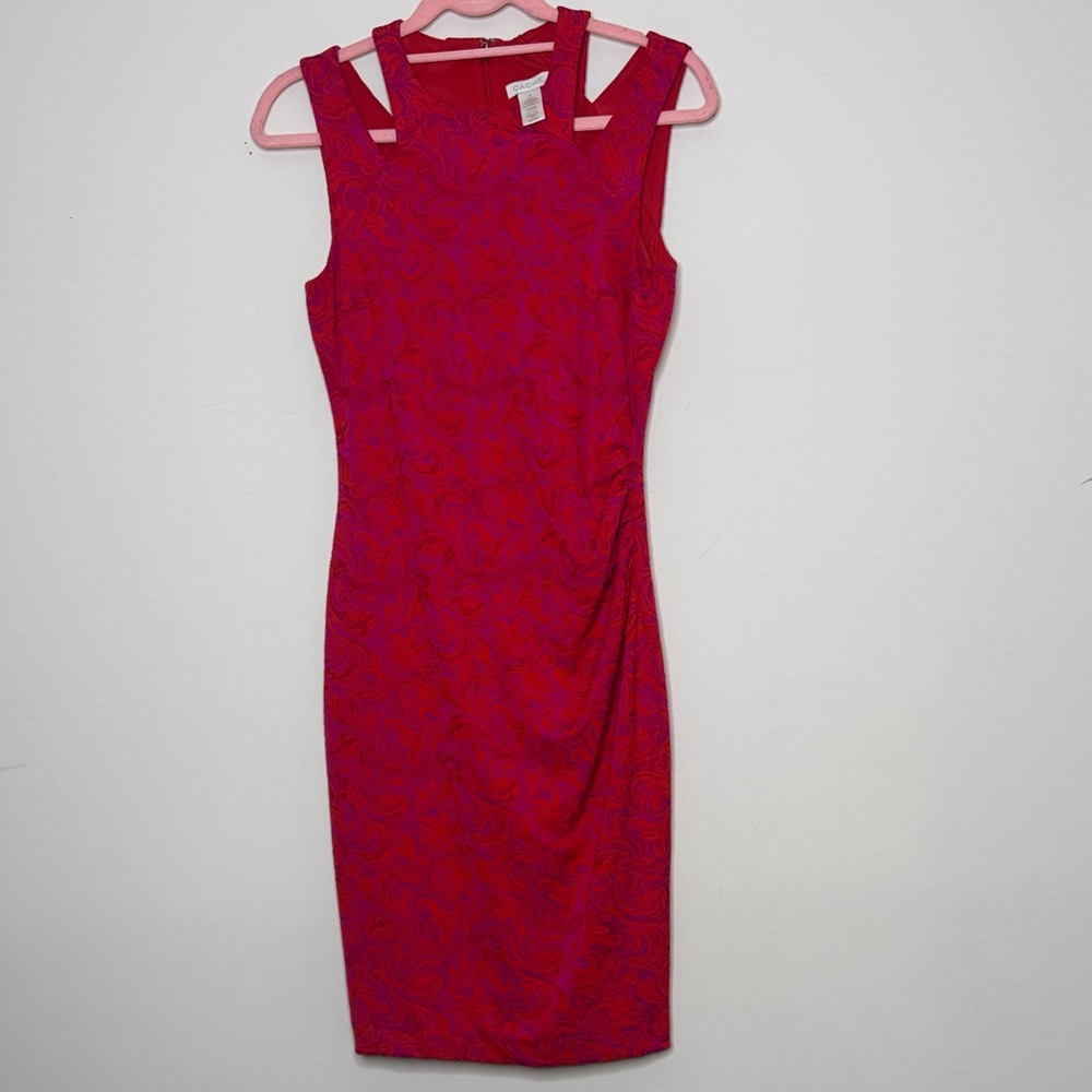 Cache Vibrant Red Midi Dress